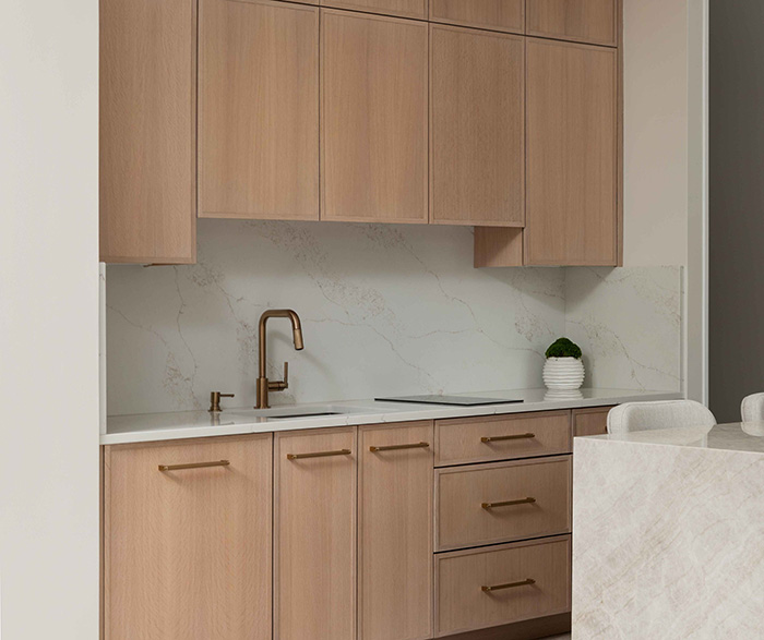 Contemporary Quartersawn White Oak Kitchen Cabinets